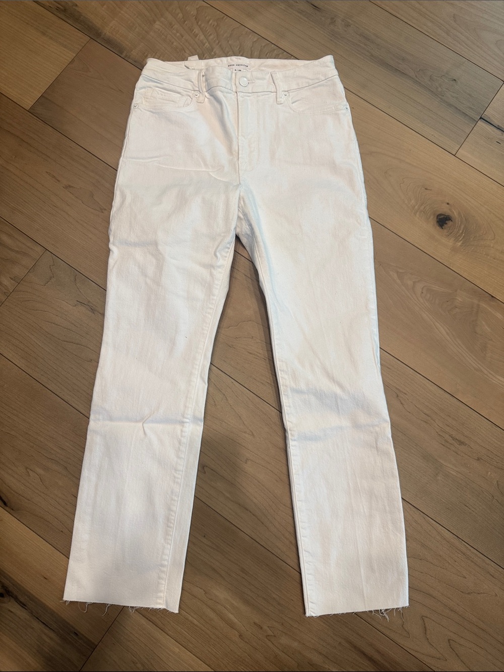 Good American White Straight Leg Jeans